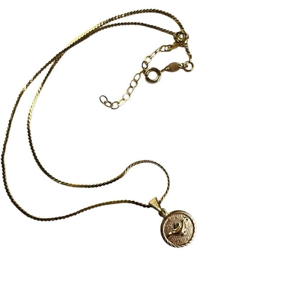 18k Gold Filled Dainty Lamp Medallion Necklace Serpentine Chain Choker “Leila